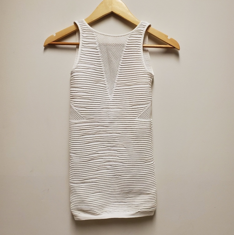 Bebe White Bodycon Meshed Dress Size S Brand New